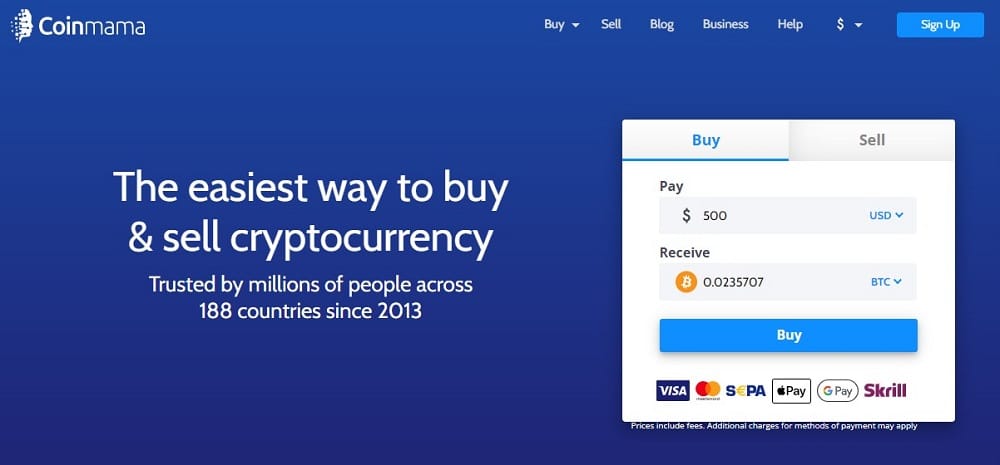 Coinmama Homepage