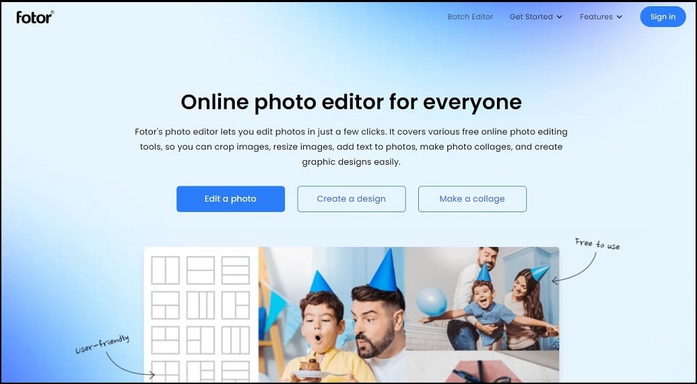 Fotor Homepage