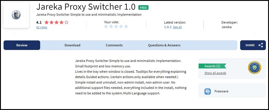 Jareka Proxy Switcher