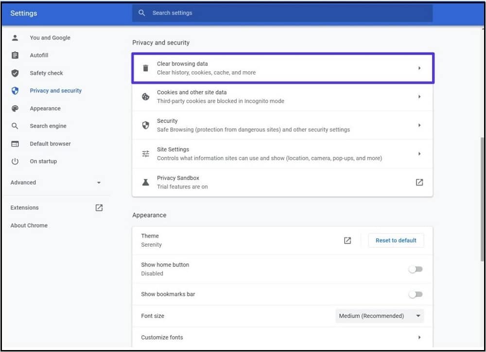 Select Settings of your PC