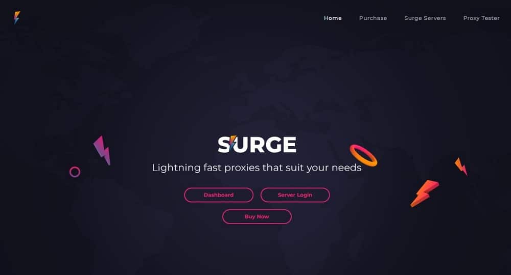 Surge Proxies Homepage