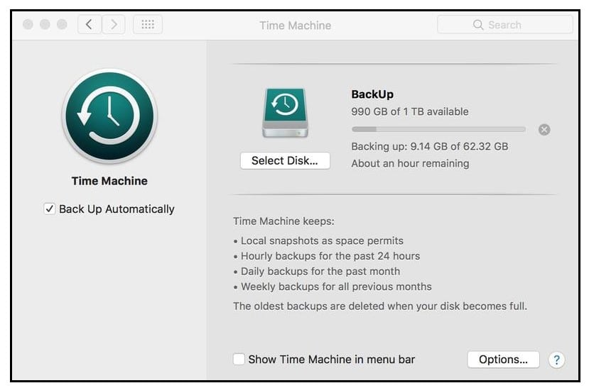 Time Machine backup