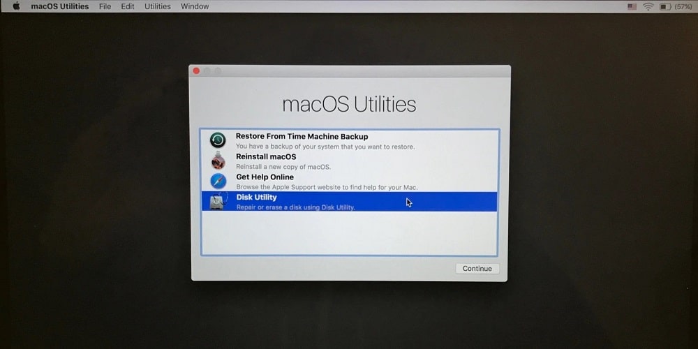 macOS utility window pops up