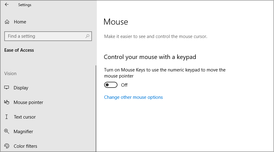 select Mouse and disable