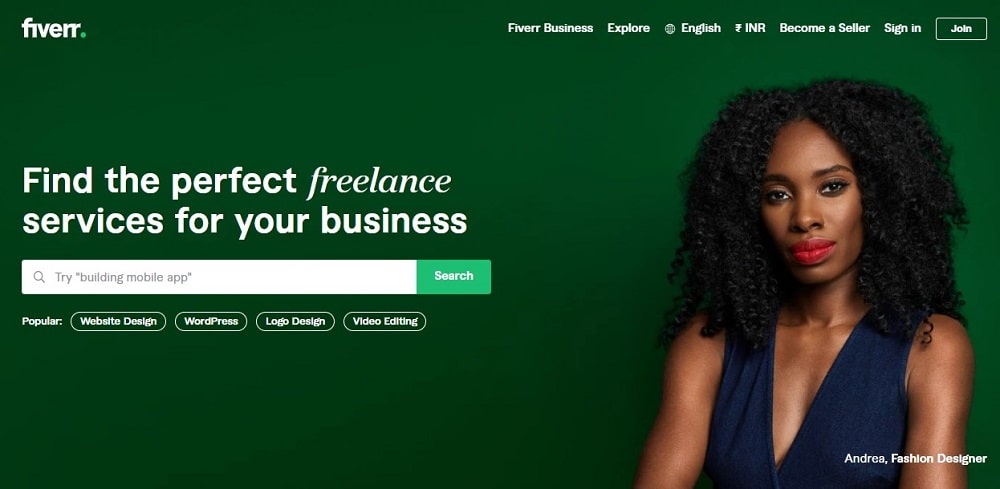 Fiverr Homepage