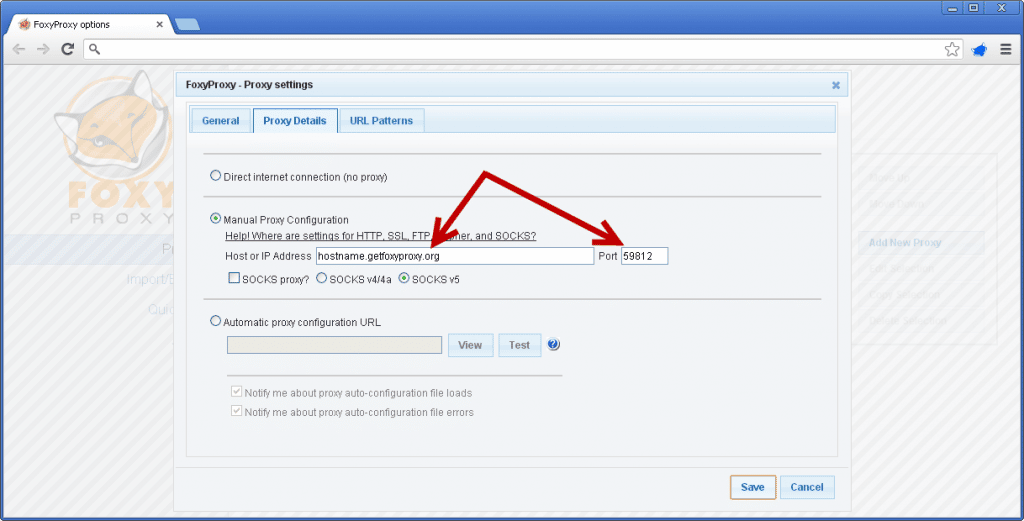 Manual Proxy Configuration