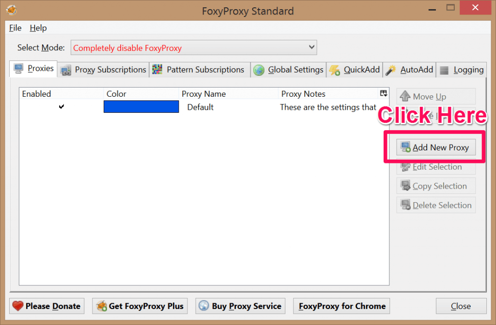 tools Add New Proxy