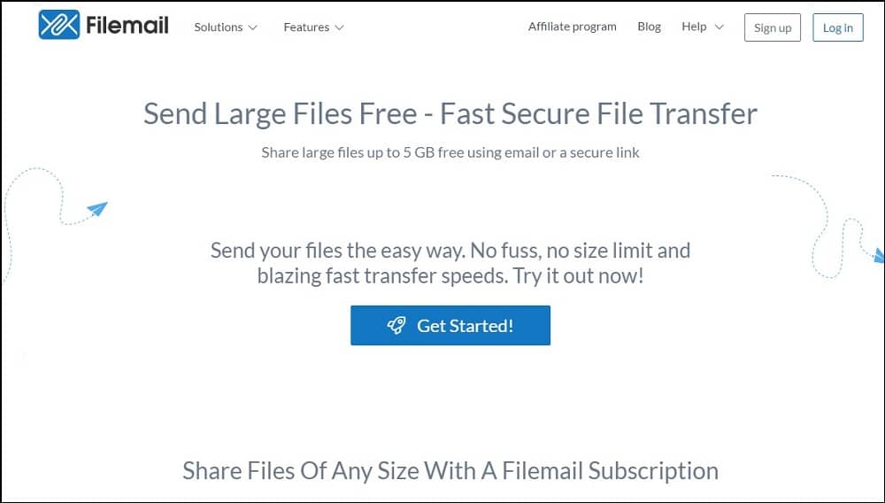 Filemail Homepage