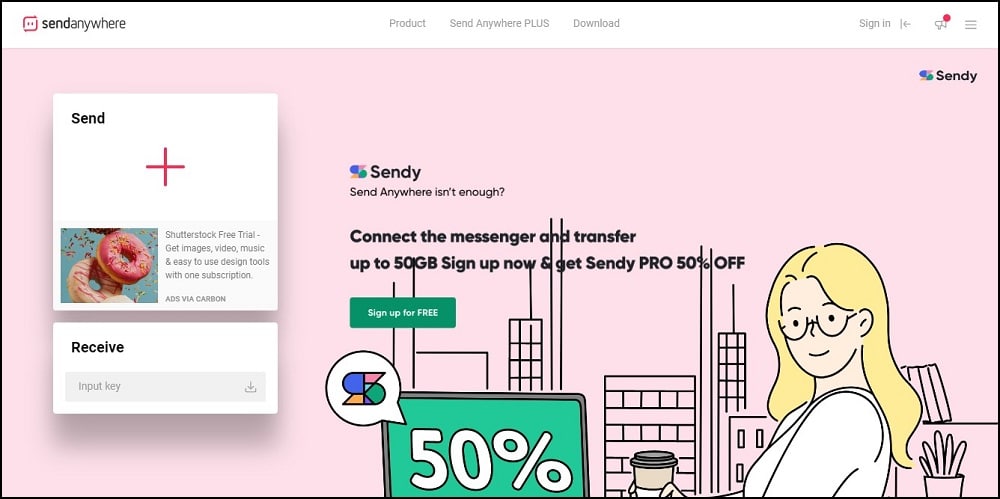 Send Anywhere Homepage