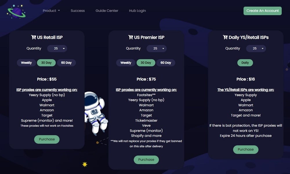 Space Proxies for ISP Proxies Plan