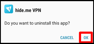 Uninstall button of your VPN
