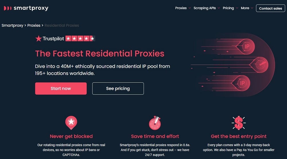 Smartproxy Provides residential proxies worldwide