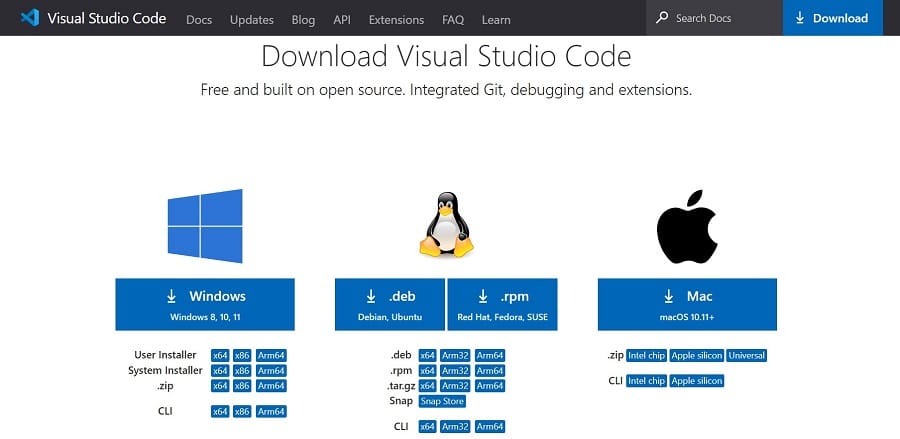 Download and install Visual Studio Code