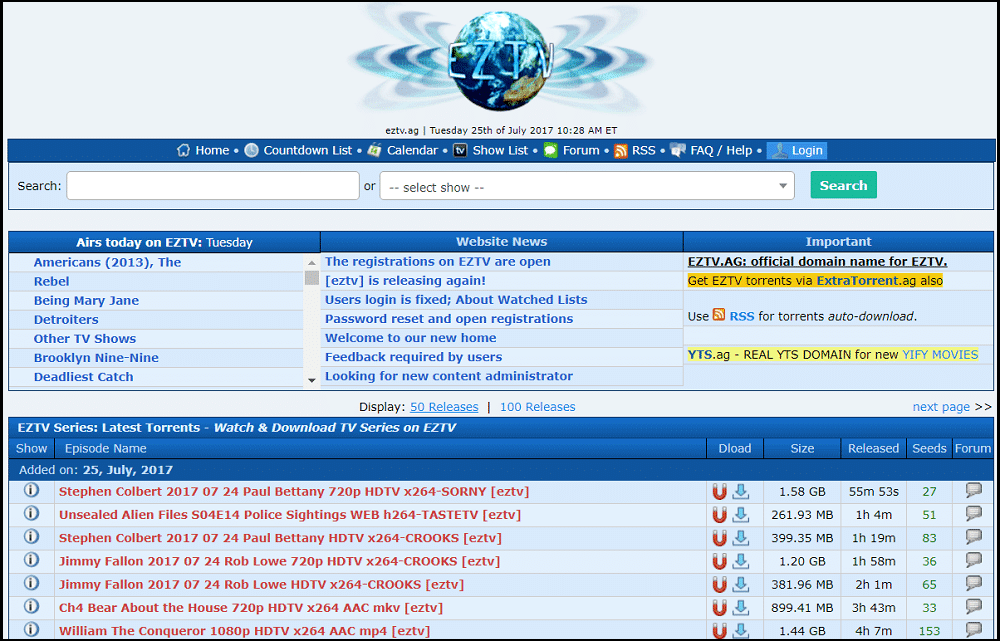 EZTV  Proxy Overview