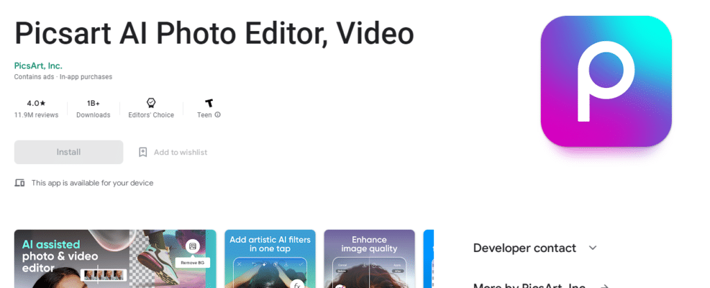 Picsart AI photo editor mod