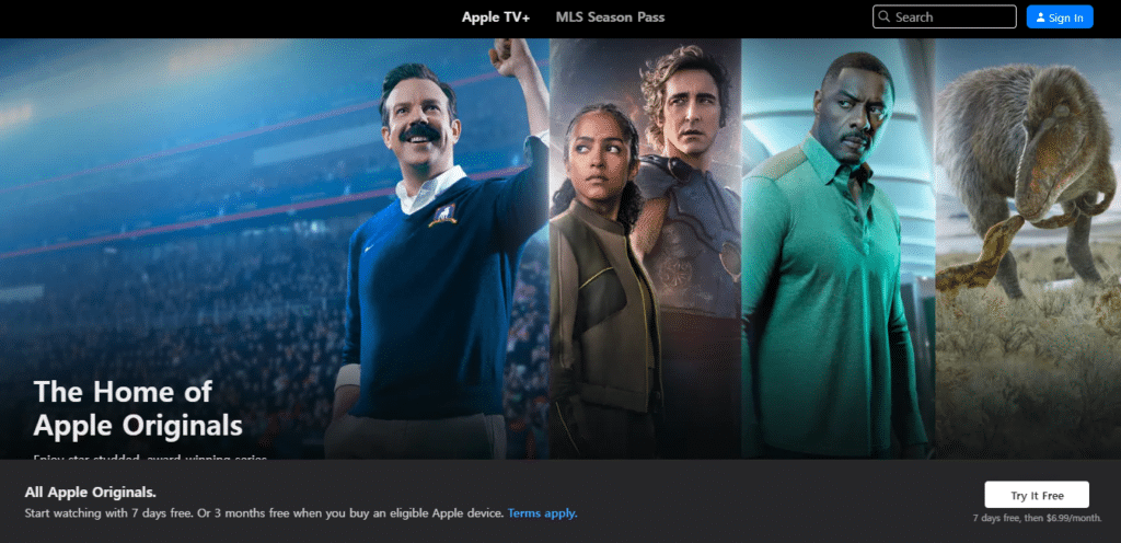 the Apple TV website