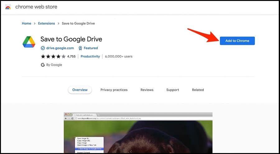 'Save to Google Drive' extension