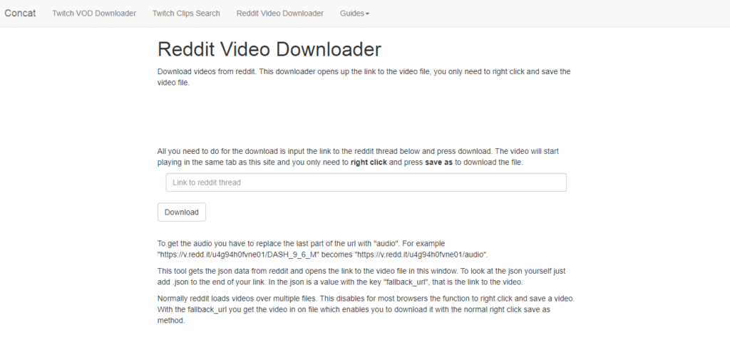 Concat Reddit video downloader