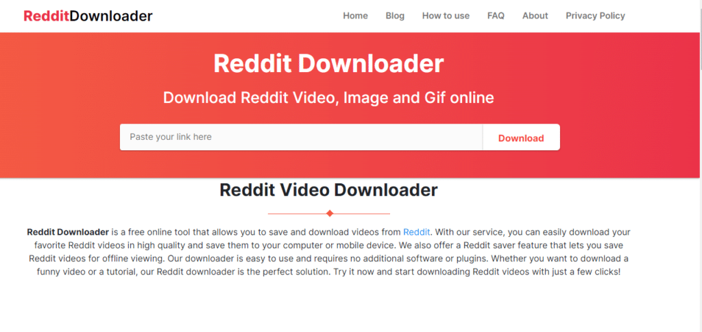 Reddit Downloader Online Tool
