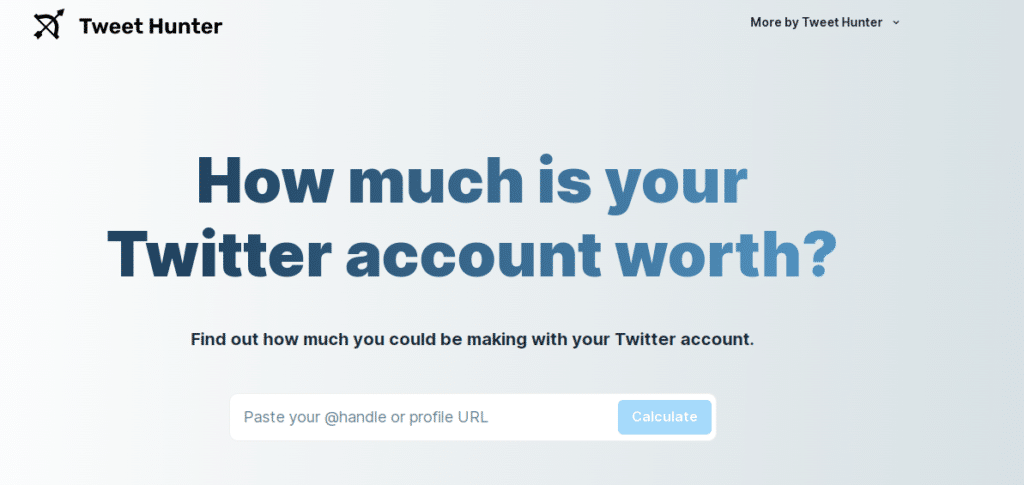 Tweethunter Twitter Account Calculator