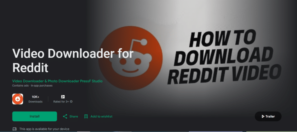 Video Downloader For Reddit Android App