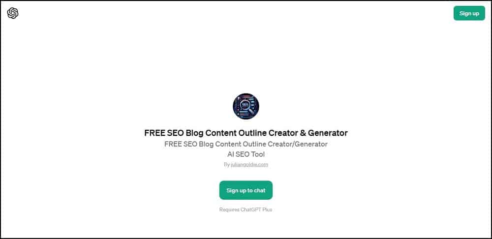 Free SEO Blog Content Outline Creator & Generator GPT Overview