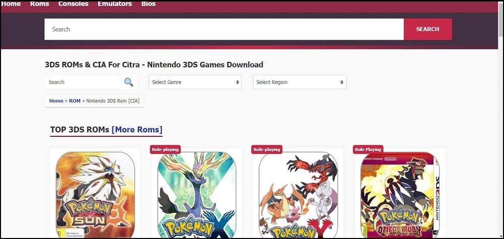 HexRom Nintendo 3DS Rom Site