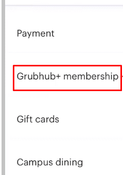 Grubhub + membership