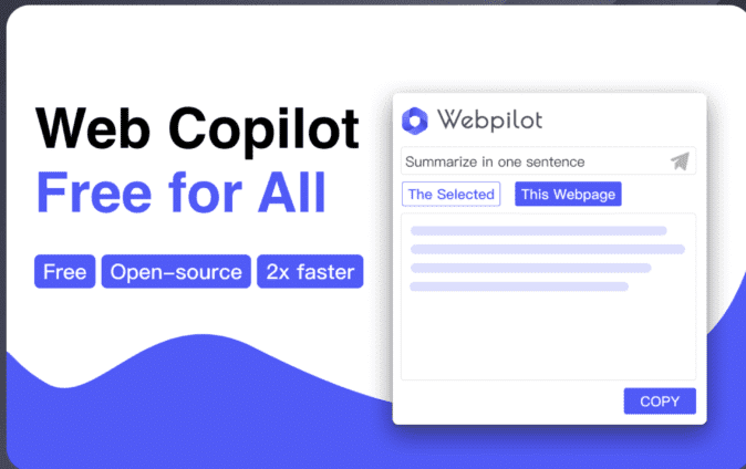 Main features of WebPilot