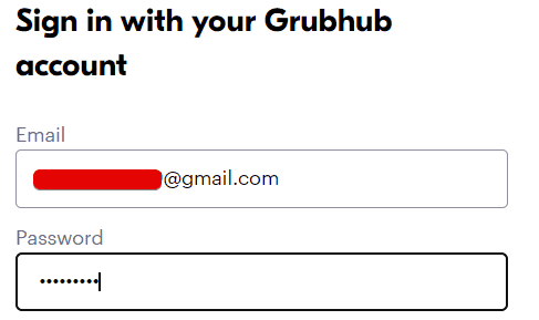 Open the Grubhub website