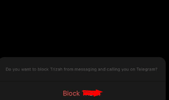 Confirm that you want to block