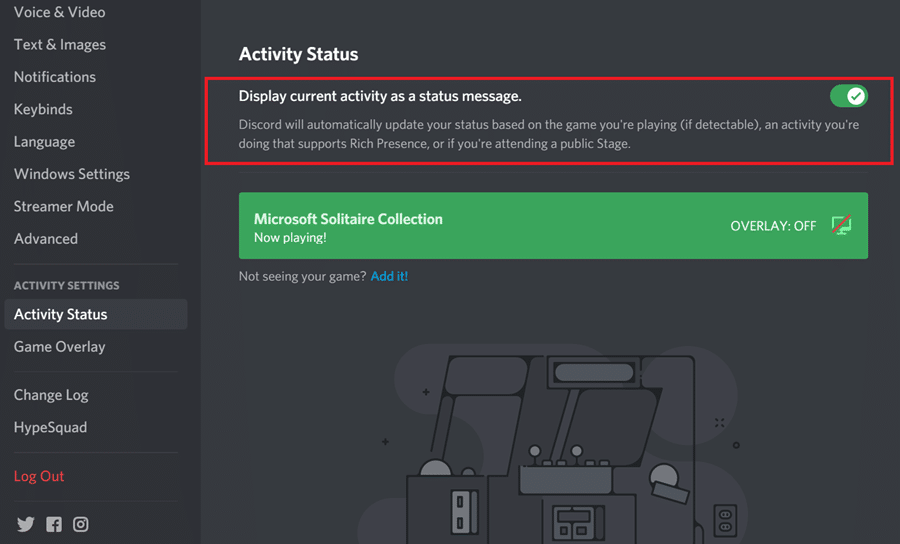 Display Current Activity As A Status Message