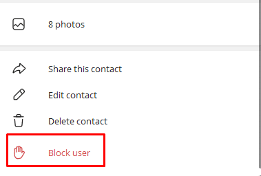 Select to block
