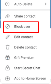 block user option