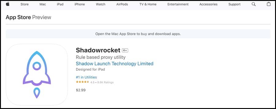 Shadowrocket in the App Store