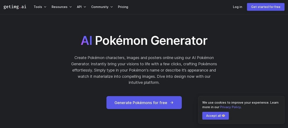 Getimg AI Pokémon Generator