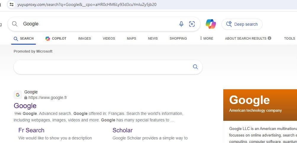 google through yuproxy