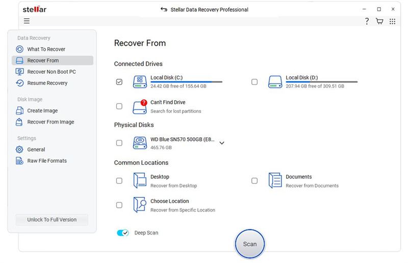 Select Recovery Location