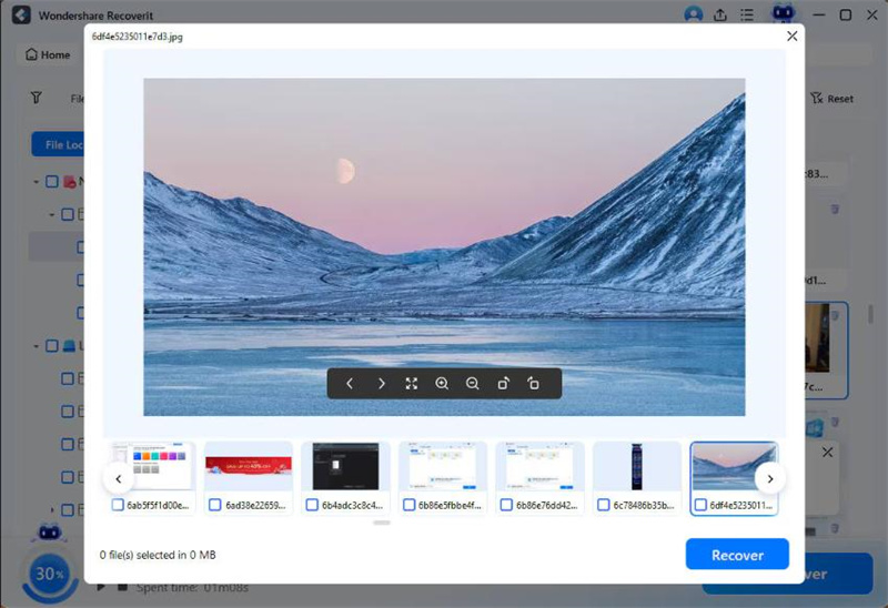 Preview recoverable SD card files in Recoverit and restore them safely
